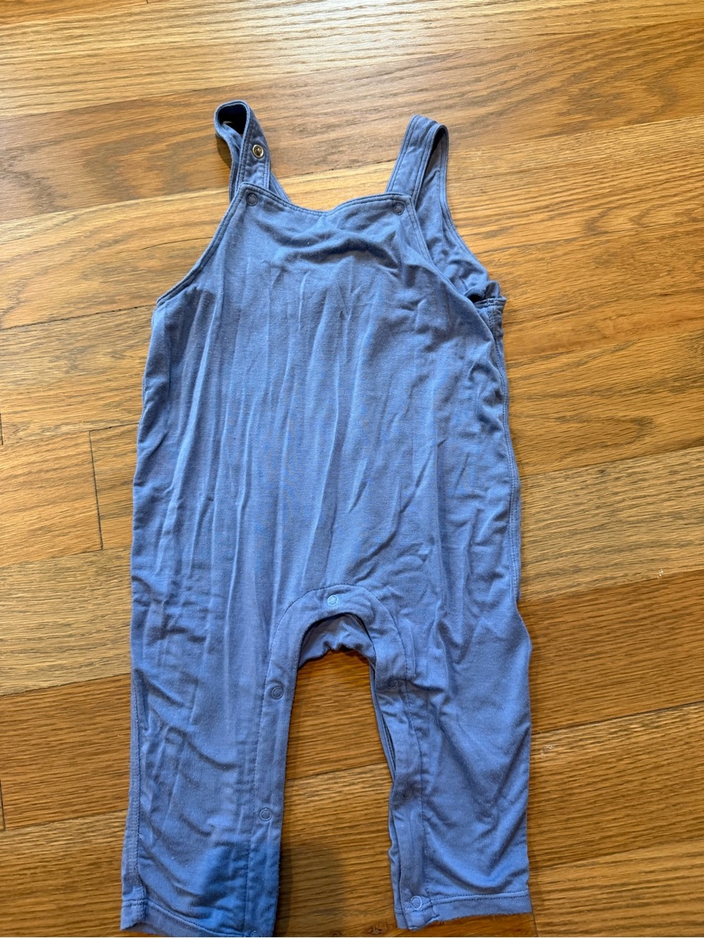 Angel Dear Dusty Blue Knit Overalls